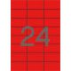 Etikett, 70x37 mm, színes, APLI, piros, 480 etikett/csomag