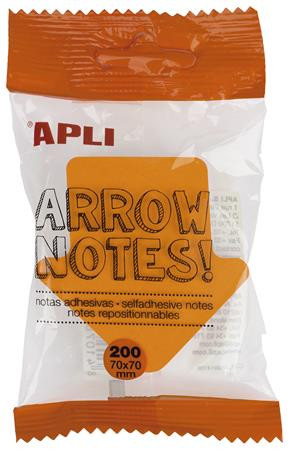 Öntapadó jegyzettömb, nyíl alakú, 200 lap, APLI "Arrow notes"