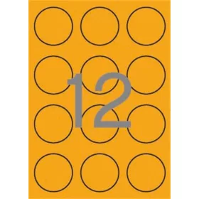   Etikett, 60 mm kör, színes, APLI, neon narancs, 240 etikett/csomag