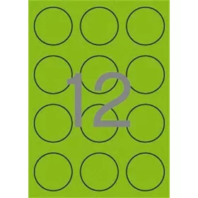   Etikett, 60 mm kör, színes, APLI, neon zöld, 240 etikett/csomag