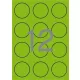 Etikett, 60 mm kör, színes, APLI, neon zöld, 240 etikett/csomag