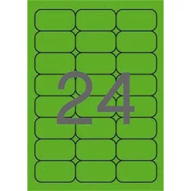   Etikett, 64x33,9 mm, színes, kerekített sarkú, APLI, neon zöld, 480 etikett/csomag