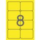 Etikett, 99,1x67,7 mm, színes, kerekített sarkú, APLI, neon sárga, 160 etikett/csomag