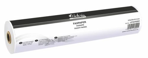 Faxpapír, 216 mm x 30 m x 12,5 mm, VICTORIA PAPER