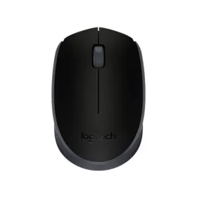 Egér, vezeték nélküli, optikai, közepes méret, USB, LOGITECH "M171", fekete