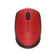 Egér, vezeték nélküli, optikai, közepes méret, USB, LOGITECH "M171", piros