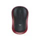 Egér, vezeték nélküli, optikai, közepes méret, USB, LOGITECH "M185", piros