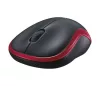 Egér, vezeték nélküli, optikai, közepes méret, USB, LOGITECH "M185", piros