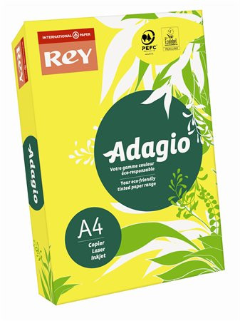 Másolópapír, színes, A4, 160 g, REY "Adagio", intenzív sárga