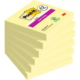   Öntapadó jegyzettömb, 76x76 mm, 6x90 lap, 3M POSTIT "Super Sticky", kanári sárga