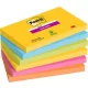 Öntapadó jegyzettömb, 76x127 mm, 6x90 lap, 3M POSTIT, "Super Sticky", Carnival