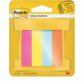   Jelölőcímke, papír, 4x50 lap, 15x50 mm, 3M POSTIT "Poptimistic", vegyes