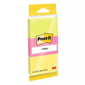   Öntapadó jegyzettömb, 38x51 mm, 3x100 lap, 3M POSTIT, neon színek