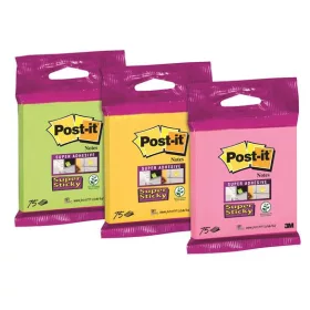   Öntapadó jegyzettömb, 76×76 mm, 75 lap, 3M POSTIT "Super Sticky", vegyes