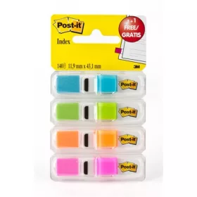   Jelölőcímke adagolóban, műanyag, 4x35 lap, 12x43 mm, 3M POSTIT, élénk színek