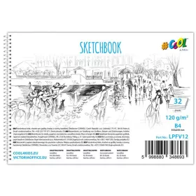   Vázlatfüzet, famentes, B4, spirál, 32 lap, COOL BY VICTORIA