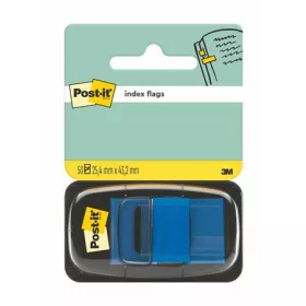 Jelölőcímke, műanyag, 50 lap, 25x43 mm, 3M POSTIT, kék