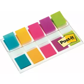   Jelölőcímke, műanyag, 5x20 lap, 12x43 mm, 3M POSTIT, vegyes