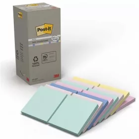   Öntapadó jegyzettömb, 76x76 mm, 16x100 lap, környezetbarát, 3M POSTIT "Nature", vegyes pasztell színek