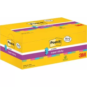   Öntapadó jegyzettömb csomag, "Z", 76x76 mm, 16x90 lap, 3M POSTIT, "Super Sticky", vegyes