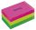 Öntapadó jegyzettömb, 127x76 mm, 100 lap, 6 tömb/cs, TARTAN, vegyes neon színek