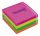 Öntapadó jegyzettömb, 76x76 mm, 400 lap, TARTAN, vegyes neon színek