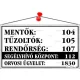 Információs tábla, 22,5x12,5 cm, "Mentők tűzoltók, rendőrség telefonszámok", fehér