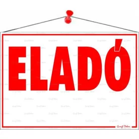 Információs tábla, 50x35 cm, "Eladó"