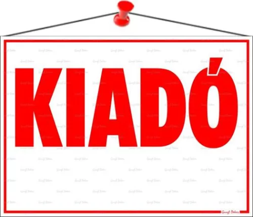 Információs tábla, 35x25 cm, "Kiadó"