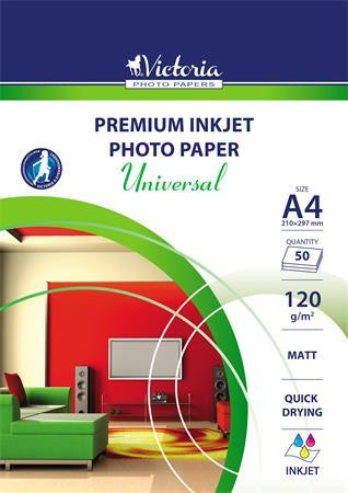 Fotópapír, tintasugaras, A4, 120 g, matt, VICTORIA PAPER "Universal"