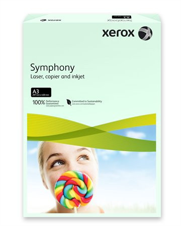 Másolópapír, színes, A3, 80 g, XEROX "Symphony", világoszöld (pasztell) 5 db/csomag
