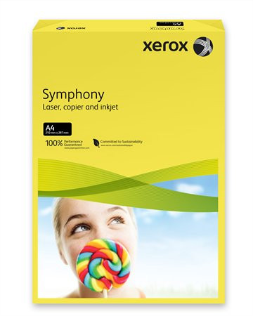 Másolópapír, színes, A4, 80 g, XEROX "Symphony", sötétsárga (intenzív)