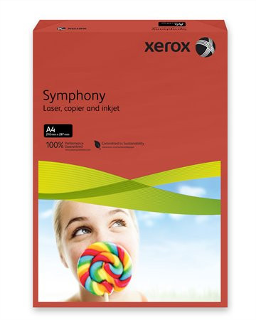 Másolópapír, színes, A4, 160 g, XEROX "Symphony", sötétpiros (intenzív)