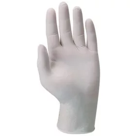  Védőkesztyű, egyszer használatos, latex, L/10-es méret, púderezett