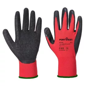   Védőkesztyű, latex, L méret "Flex Grip", piros-fekete