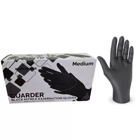   Védőkesztyű, egyszer használatos, nitril, M méret, 100 db, púder nélküli, fekete
