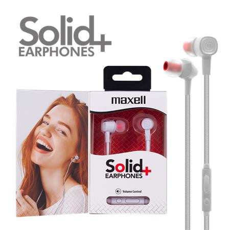 Fülhallgató, mikrofonnal, MAXELL "Solid+", fehér