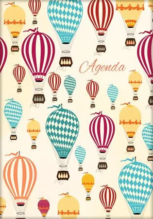 Naptár, tervező, A5, heti, DAYLINER, "Colors", Balloons