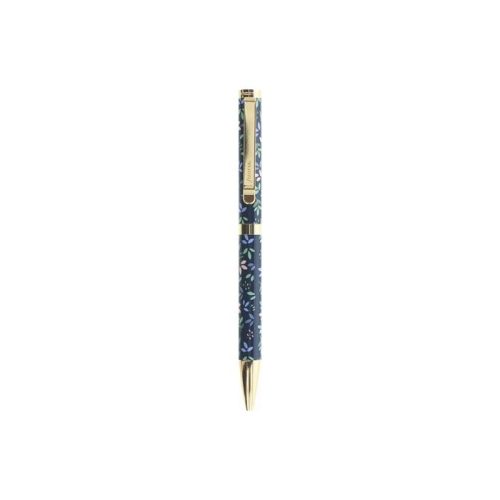 Golyóstoll, 1,0 mm, arany színű klip, sötétkék tolltest, FILOFAX "Garden", fekete