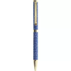 Golyóstoll, 1,0 mm, arany színű klip, kék tolltest, FILOFAX "Indigo", fekete