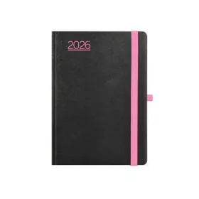   Naptár, tervező, B6, heti, TOPTIMER, "Nero", fekete-pink