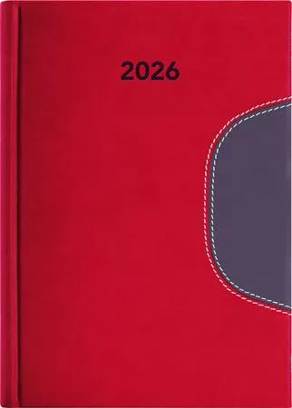 Naptár, tervező, B5, heti, DAYLINER "Memphis", piros-szürke