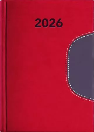 Naptár, tervező, B6, heti, DAYLINER "Memphis", piros-szürke