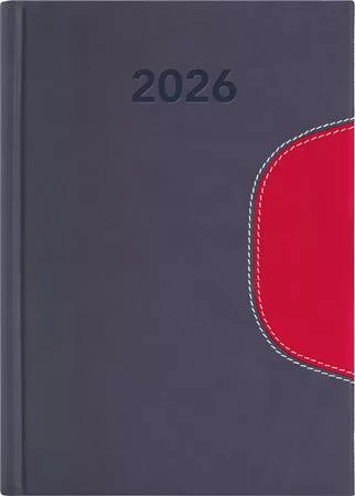 Naptár, tervező, B6, heti, DAYLINER "Memphis", szürke-piros