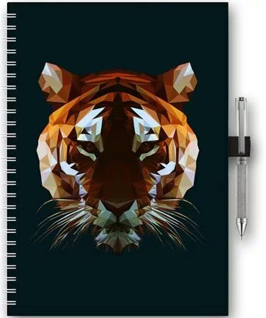 Naptár, tervező, A5, heti, DAYLINER, "InSpiral", tiger