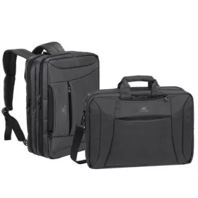   Notebook táska, hátizsákká alakítható, 16", RIVACASE "Central 8290", fekete