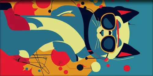 Zsebnaptár, fekvő elrendezésű, DAYLINER, "Colors Astro Cat"