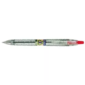  Golyóstoll, 0,27 mm, nyomógombos, PILOT "B2P EcoBall", piros