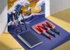 Rollertoll készlet, 0,35 mm, nyomógombos, PILOT "Frixion Ball"/"Frixion Ball Plus", 3különböző szín+One Piece matrica
