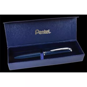   Zseléstoll, 0,35 mm, rotációs, diplomatakék tolltest, PENTEL "EnerGel BL-2007" fekete, ajándék kék betéttel